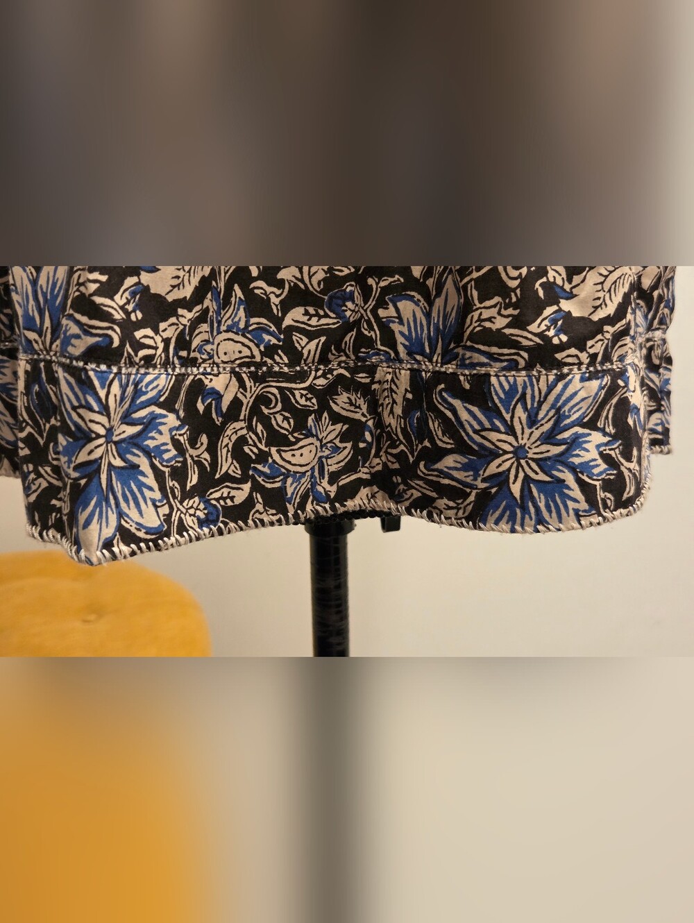 Madewell Floral Puff-Sleeve Peasant Top in Brown and Blue,Suze XL - Picture 10 of 16